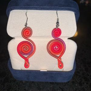 Long bright Barcelona Spain Earrings